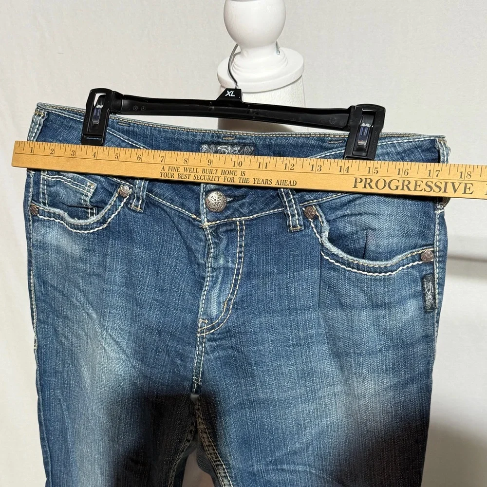 Silver Suki Jeans Women's Flare Blue Denim Size 33x28 - Picture 2 of 10